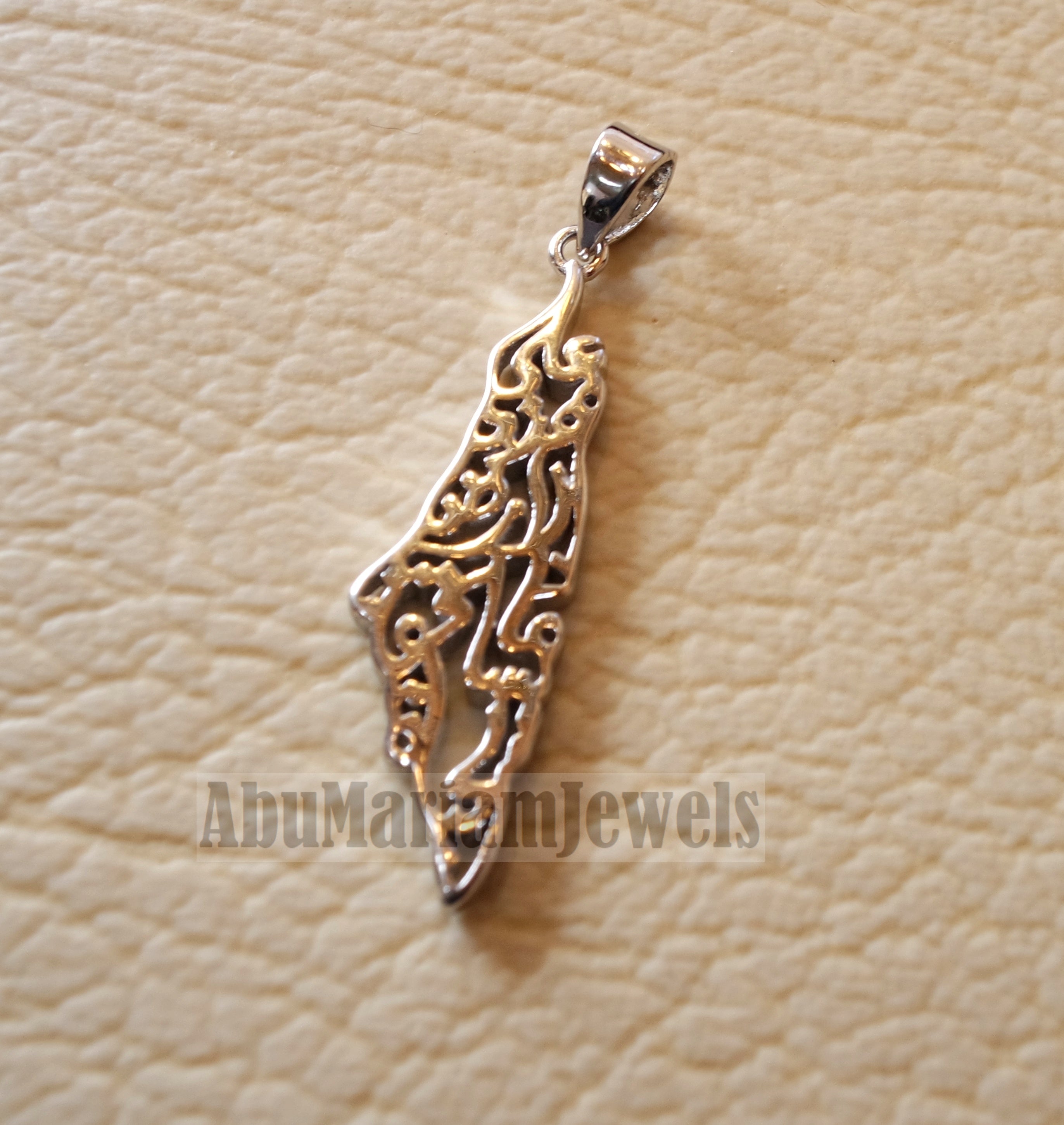 Palestine map very small pendant with famous poem verse sterling silver 925 k high quality jewelry arabic fast shipping خارطه و علم فلسطين