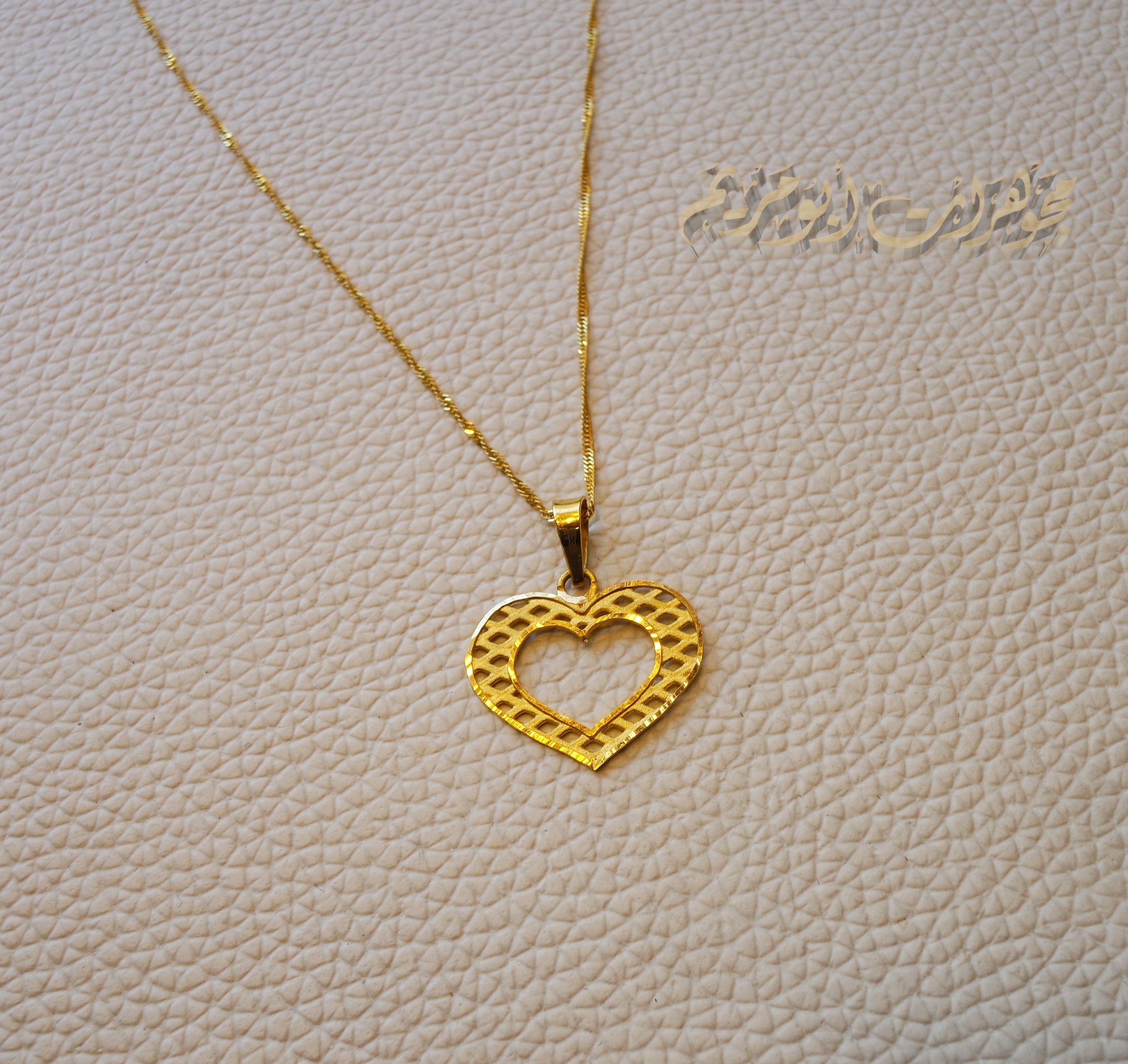 21K gold heart pendant with Disco chain gold jewelry 16 and 20 inches fast shipping with gift box