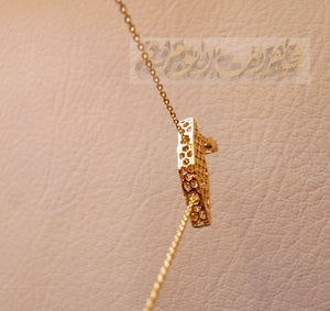 Honeycomb graduate hat cap graduation gift 3d 18K yellow gold necklace pendant and chain fine jewelry full insured shipping