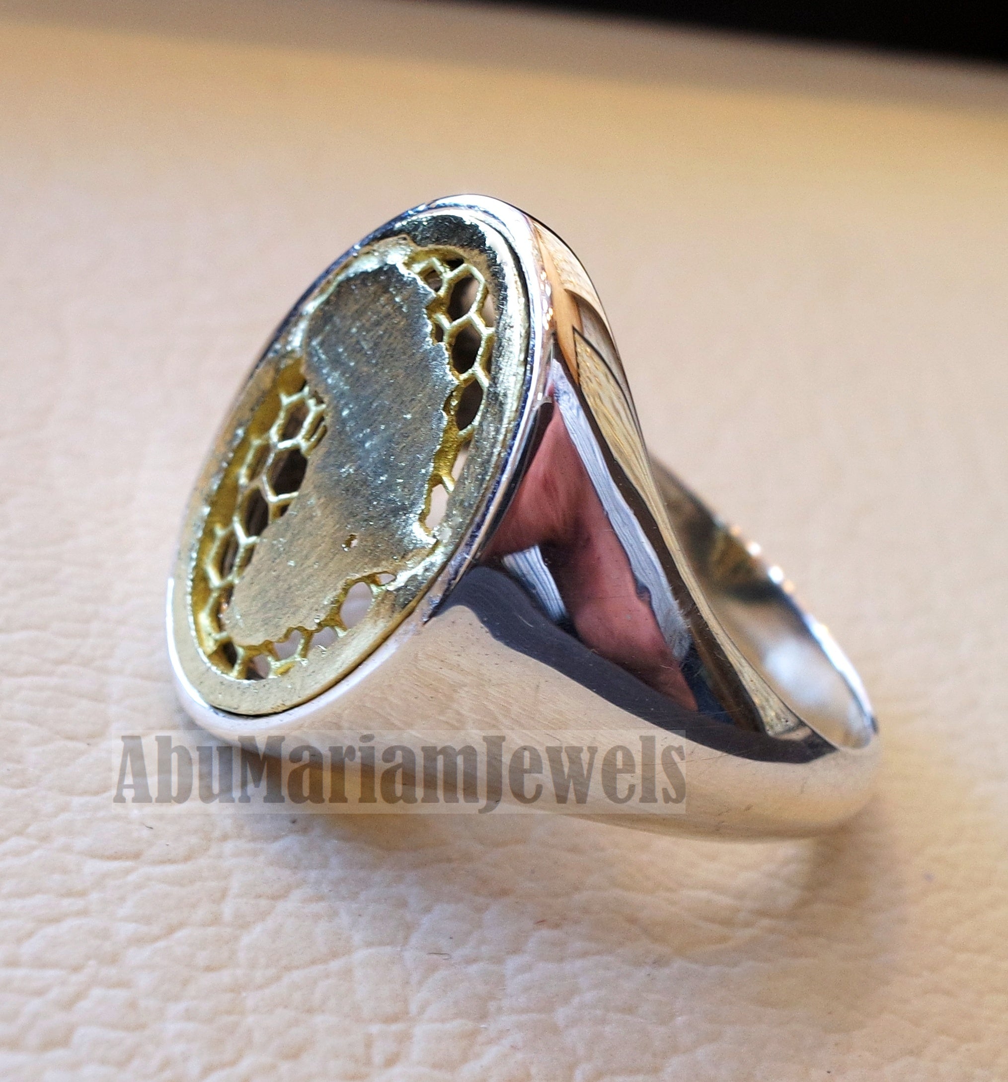 Africa map man ring sterling silver 925 and bronze Arabic oval signet style fast shipping all sizes خاتم أفريقيا