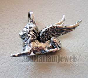 Babylon lion historical mythical winged lion the symbol of ultimate power pendant sterling silver 925 griffin gryphon jewelry