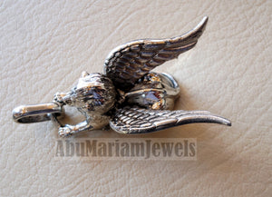 Huge Babylon lion 3D historical mythical winged lion the symbol of ultimate power pendant sterling silver 925 griffin gryphon jewelry