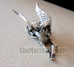 Huge Babylon lion 3D historical mythical winged lion the symbol of ultimate power pendant sterling silver 925 griffin gryphon jewelry