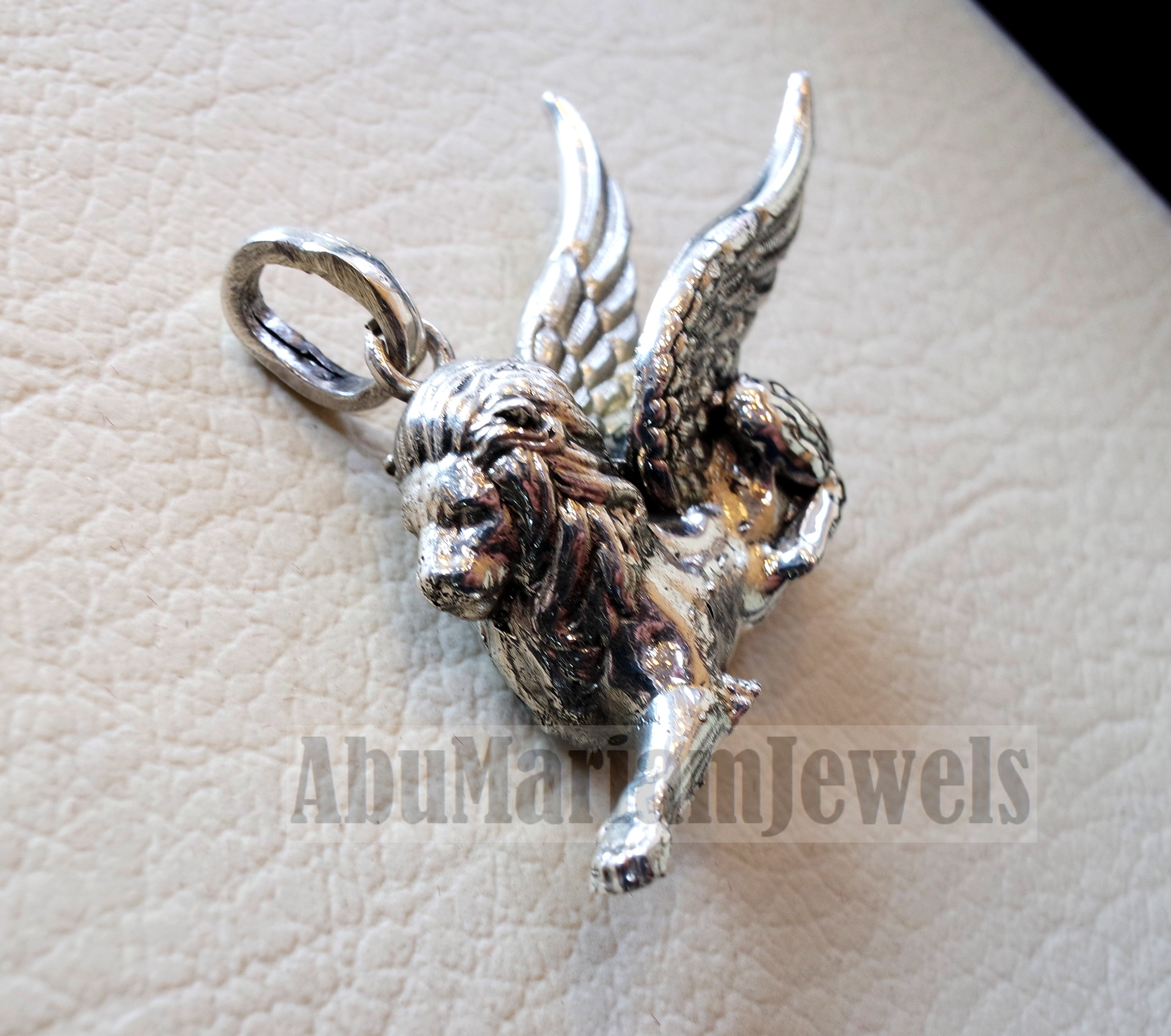 Babylon lion historical mythical winged lion the symbol of ultimate power pendant sterling silver 925 griffin gryphon jewelry