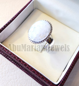 Pinkie men or women ring moonstone skin touching stone sterling silver 925 all sizes high quality natural oval cabochon stone