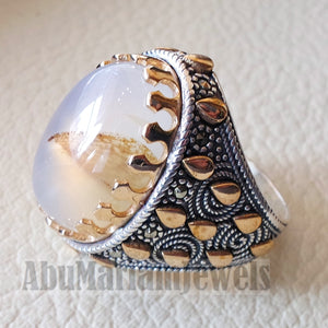 شكل بيضوي يمني عقيق طبيعي مذهل sulymani أحجار كريمه الرجال خاتم الفضة الإسترليني 925 والبرونز والمجوهرات جميع الاحجام