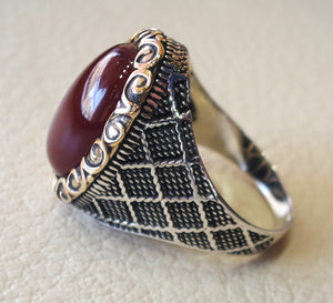 liver agate aqeeq ring sterling silver 925 ring any size antique middle eastern style dark carnelian semi precious natural cabochon عقيق