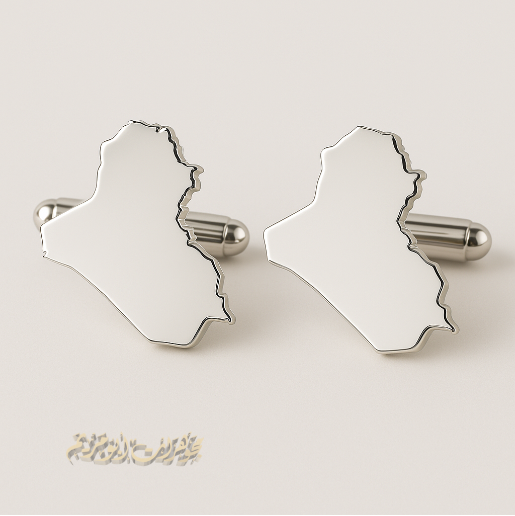 cufflinks , cuflinks Iraq map engraving calligraphy Arabic customized any name or letters made to order sterling silver 925 men jewelry CFI01