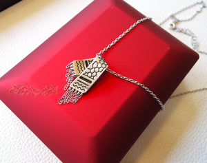 Palestine koufeyeh necklace sterling silver 925 high quality jewelry koufyeh Arabic fast shipping كوفيه خارطه فلسطين