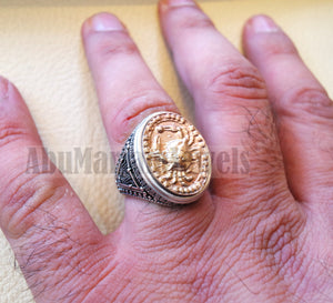 Horoscopes zodiac sign cancer sterling silver 925 and antique bronze huge men ring all sizes men jewelry gift that bring luck fast shipping