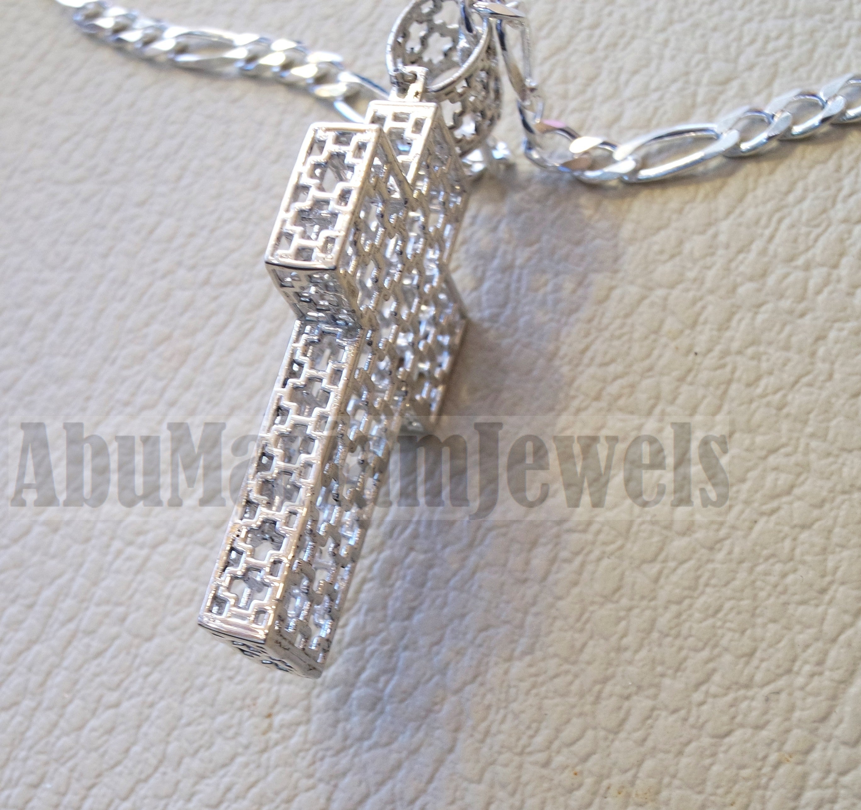 Cross necklace with thick chain sterling silver 925 jewelry Christianity 3d design man women religious gift express shipping