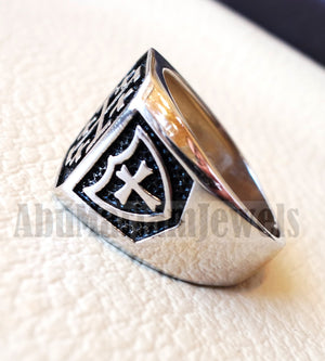 Jerusalem Cross ring christ christian symbol sterling silver 925 man gift jewelry fast shipping square shape all sizes Catholic Orthodox