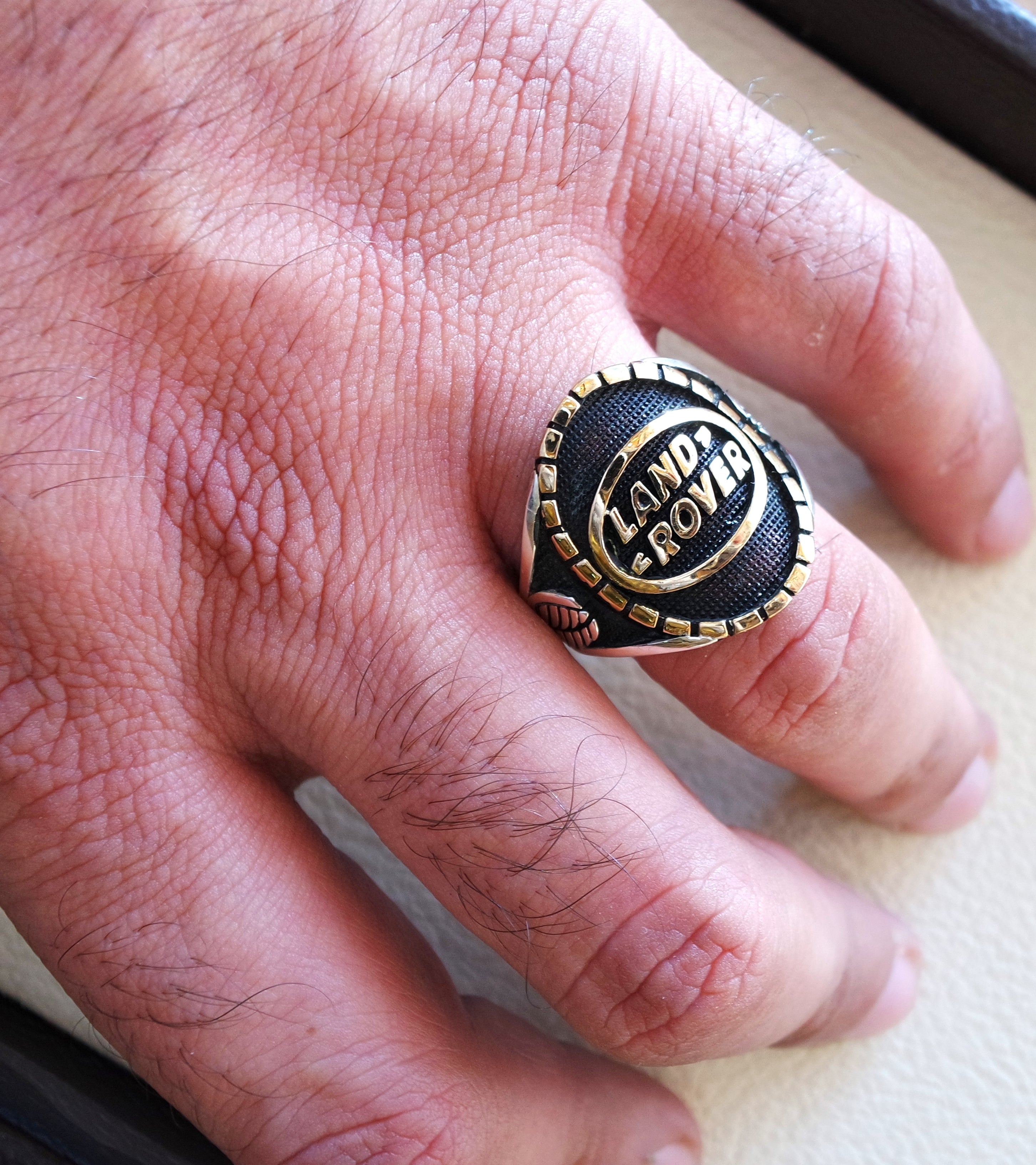 Land Rover Sterling Silber 925 und Bronze Heavy man Ring neues Auto ideal Geschenk alle Größen