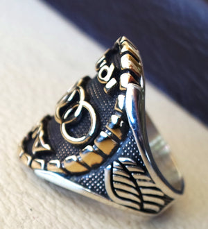 Audi Sterling Silver 925 und Bronze Heavy man Ring neues Auto ideal Geschenk alle Größen