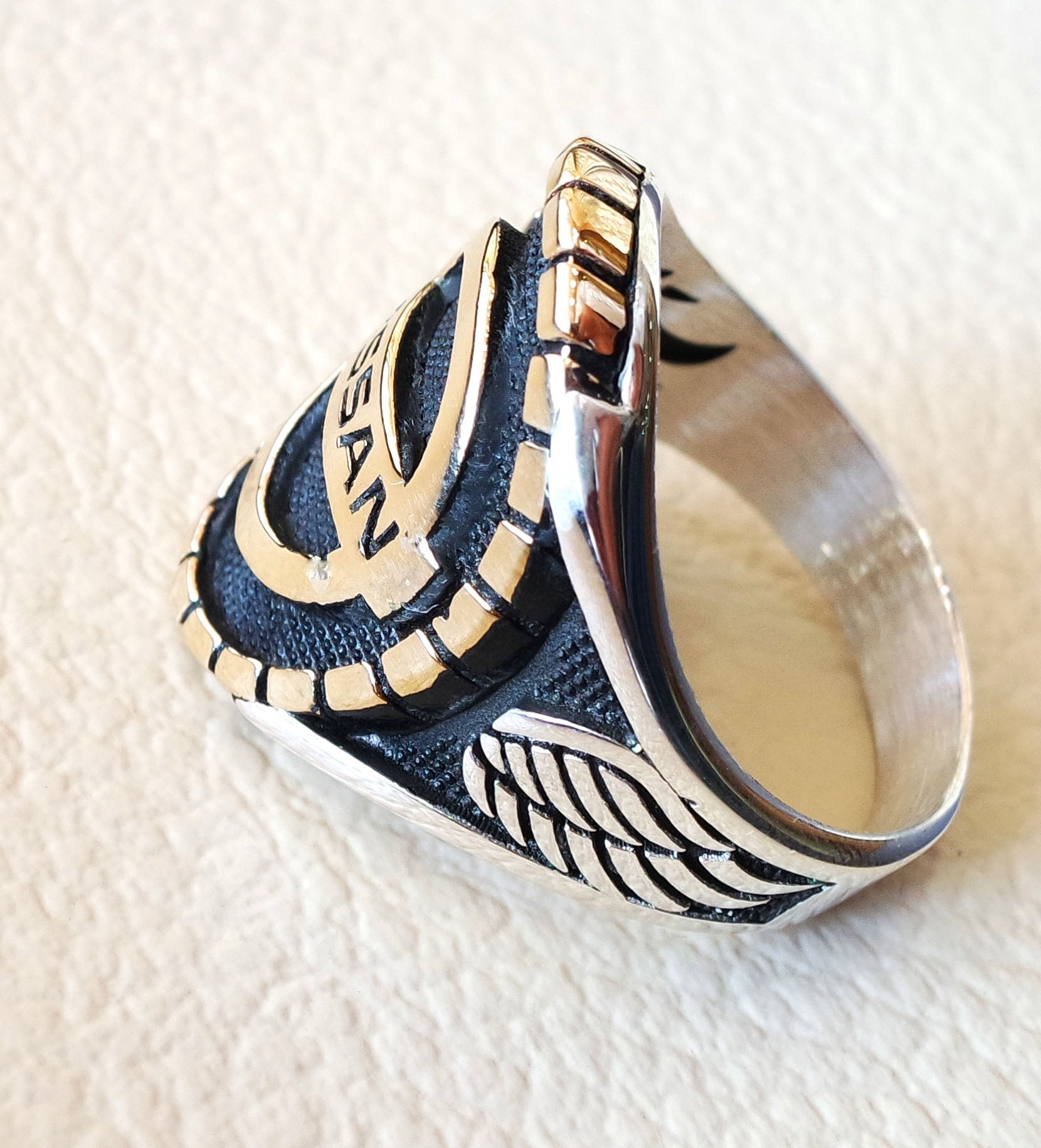 Nissan Sterling Silver 925 und Bronze Heavy man Ring neues Auto ideal Geschenk alle Größen