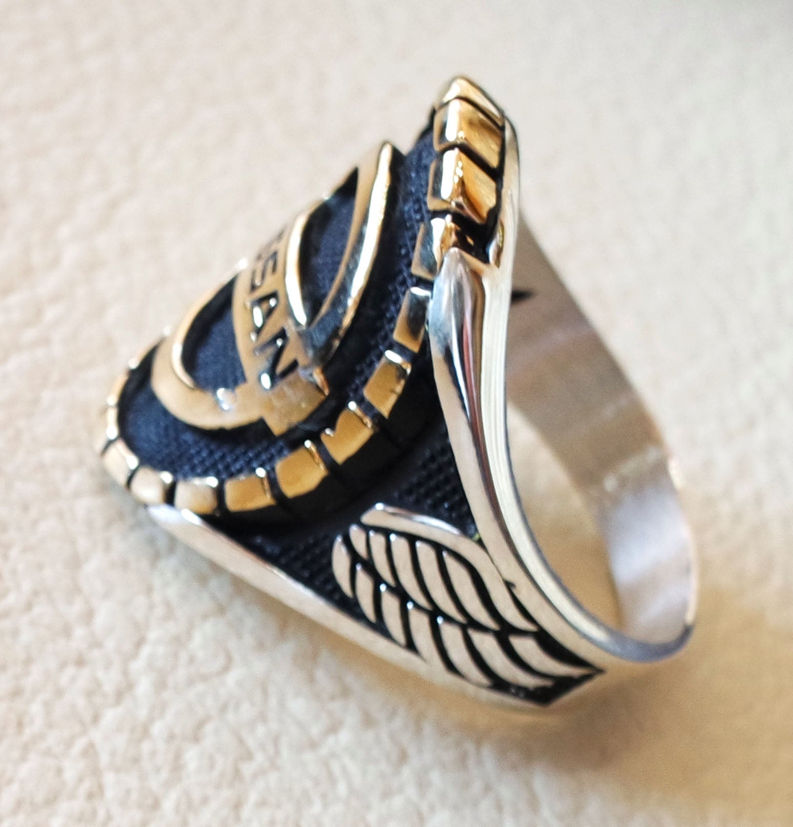 Nissan Sterling Silver 925 und Bronze Heavy man Ring neues Auto ideal Geschenk alle Größen