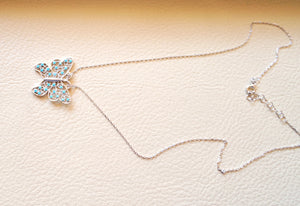 Schmetterling Halskette Sterling Silber 925 Nano Türkis kubische Zirkon Steine hochwertige Kette
