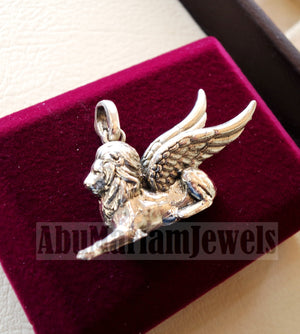 Babylon lion historical mythical winged lion the symbol of ultimate power pendant sterling silver 925 griffin gryphon jewelry