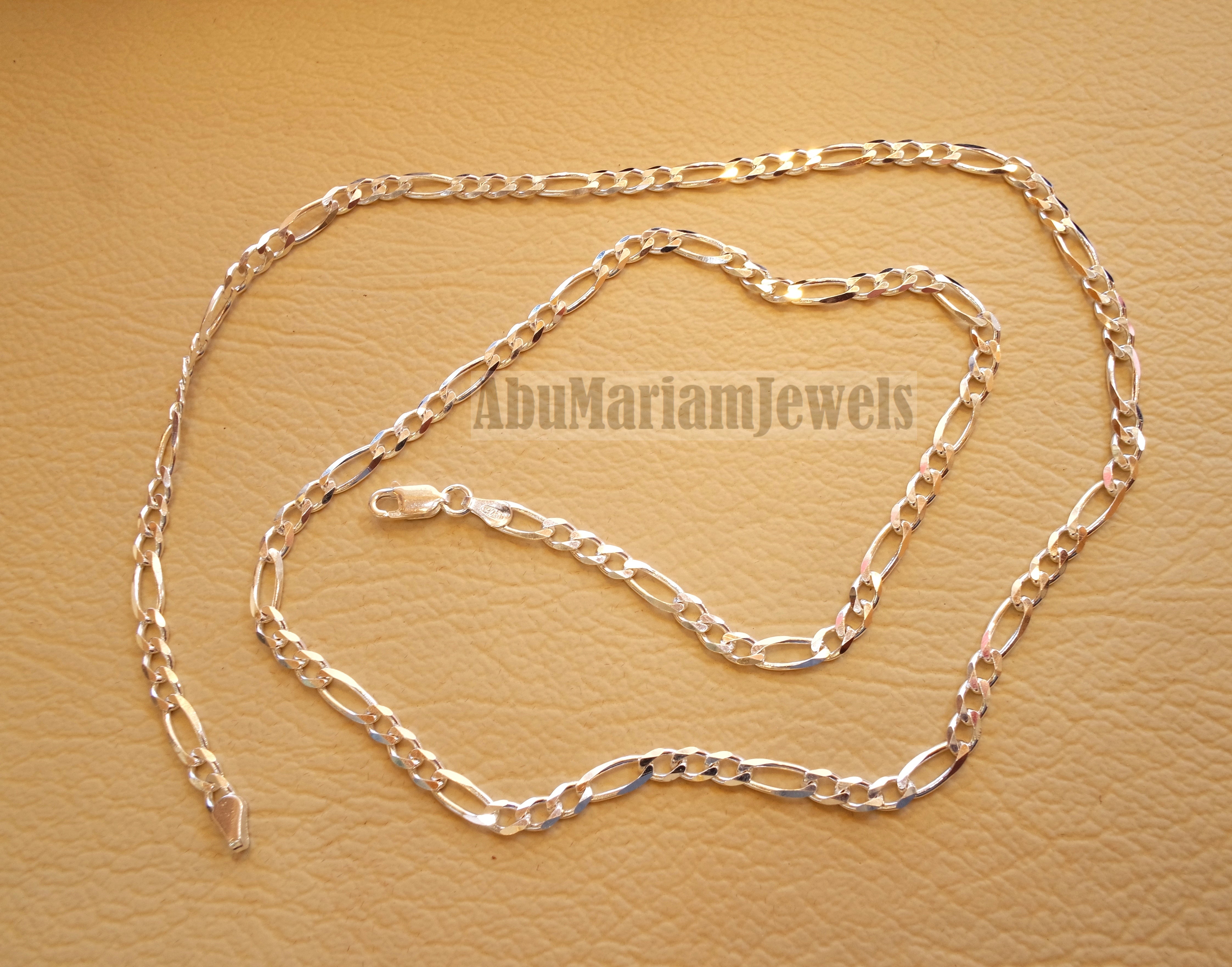 Filligree thick chain sterling silver 925 , men chain 4 mm width 24 Inch , 60 cm