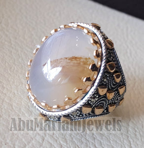 oval yamani aqeeq natural stunning Sulymani agate gem men ring sterling silver 925 and bronze jewelry all sizes عقيق يماني