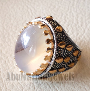 oval yamani aqeeq natural stunning Sulymani agate gem men ring sterling silver 925 and bronze jewelry all sizes عقيق يماني