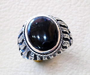 Aqeeq Natural Achat Onyx Oval Stein schwarz Edelstein Mann Heavy Ring Sterling Silber Ottomane Türkei Stil schnell Shipping alle Größen Herren Geschenk