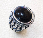 Aqeeq Natural Achat Onyx Oval Stein schwarz Edelstein Mann Heavy Ring Sterling Silber Ottomane Türkei Stil schnell Shipping alle Größen Herren Geschenk