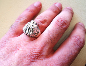 Biest Kopf Ring Heavy Sterling Silber 925 Mann Biker Ring alle Größen handgefertigte Tier Schmuck Schnellversand detaillierte Handwerkskunst
