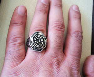 Spider net Sterling Silber 925 Heavy Ornament Mann Ring Form jede Größe Stil hochwertige Biker Tier Schmuck alle Größen
