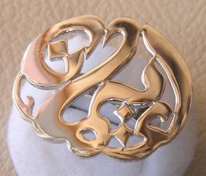 arabischer benutzerdefinierter Kalligraphie Name runder Ring Sterling Silber 925 entwickelt, um alle Größen passen hohe Qualität und hohe Polier-Schmuck