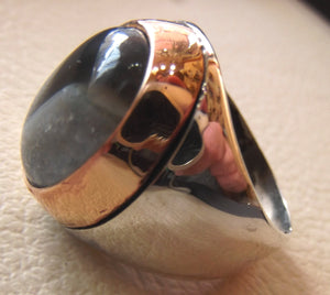 Botswana agate natural cabochon stone silver man ring semi precious gem aqeeq all sizes jewelry bronze frame heavy ottoman turkish arabic