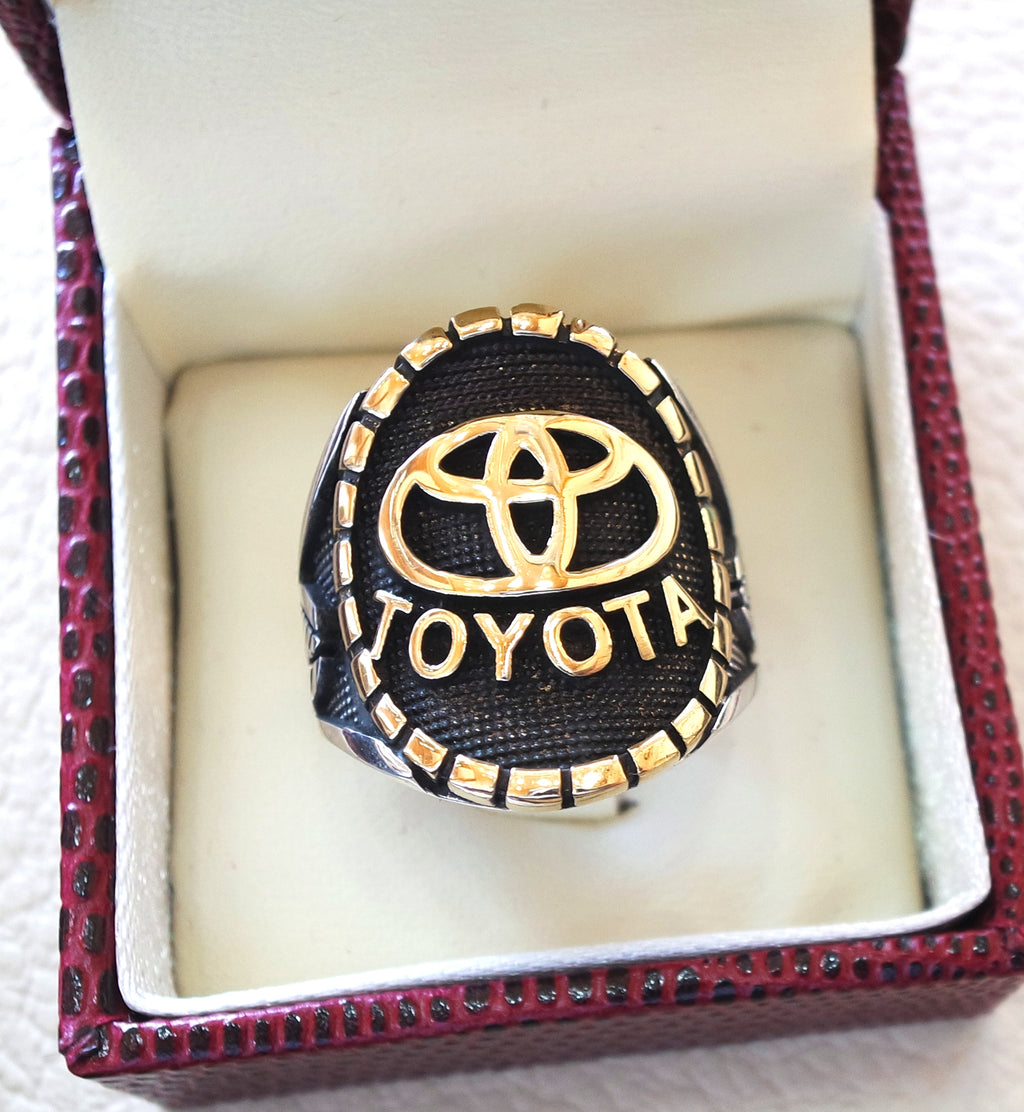 Toyota esterlina plata 925 y el anillo de bronce del hombre pesado todos los tamaños ideales para el regalo del coche nuevo