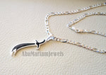 sword necklace with thick chain big size sterling silver 925 and black enamel handmade Zo Alfaqar Saif express fast shipping with gift jewelry box