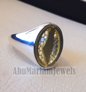 Palestine map man ring sterling silver and bronze Arabic middle eastern free palestine fast shipping all sizes خاتم فلسطين