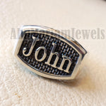 Name ring customized English calligraphy one word personalized heavy all sizes jewelry style sterling silver 925 SN1002