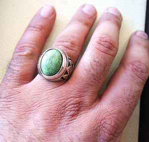 verde suizo ópalo natural piedra hombres anillo de plata esterlina 925 impresionante joya genuina otomana estilo árabe joyería todos los tamaños