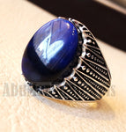 Impresionante Tigre ojo azul piedra hombres anillo de plata esterlina 925 y joyería hecha a mano de pavo árabe estilo otomano de cualquier tamaño