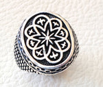 man ring mystic luck celtic talisman luck  sterling silver 925  sun flower shape any size antique style high quality jewelry