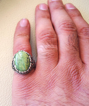 green swiss opal huge natural stone men ring sterling silver 925 stunning genuine oval gem ottoman style jewelry all sizes