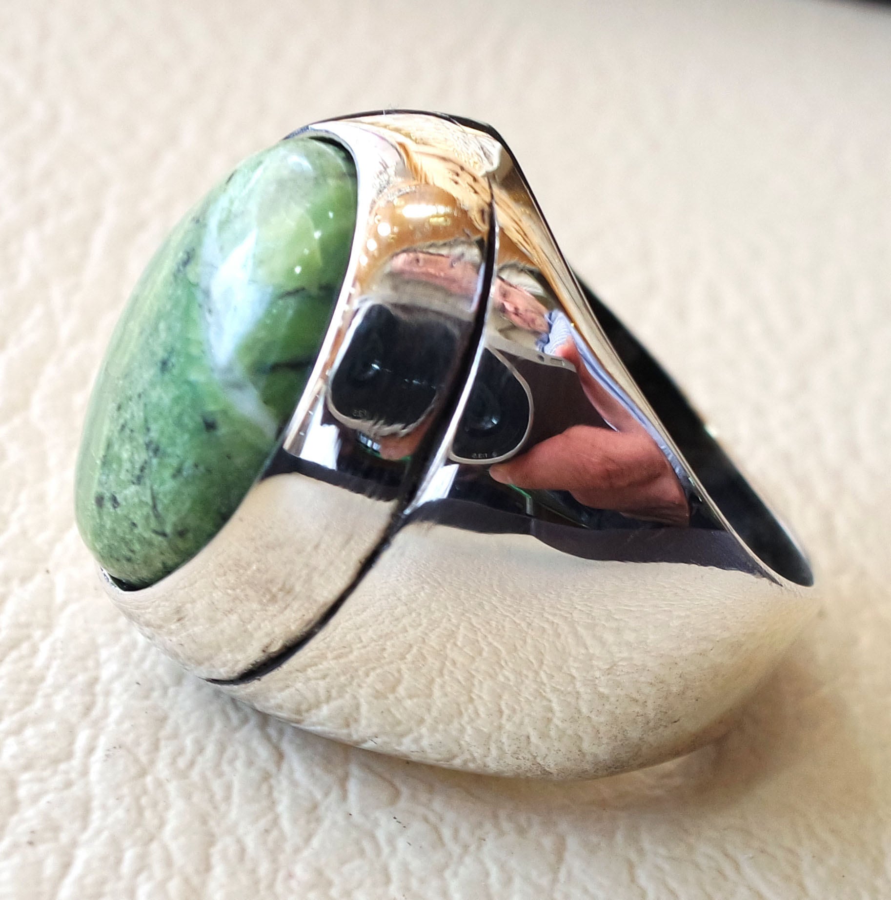 green swiss opal huge natural stone men ring sterling silver 925 stunning genuine gem ottoman arabic style jewelry all sizes