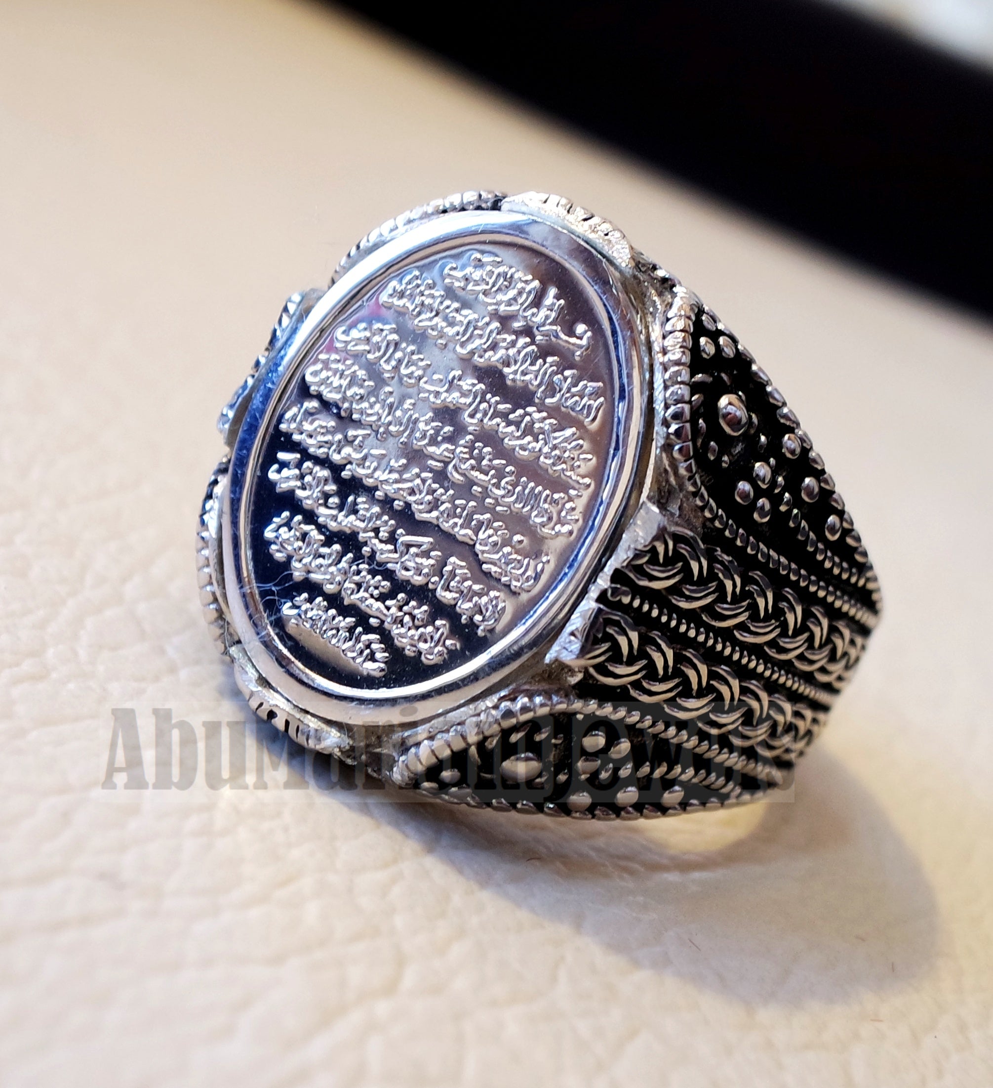 Turkish Handmade Jewelry 925 Sterling Silver Islamic Design Mens Rings –  Stamboul Jewelry