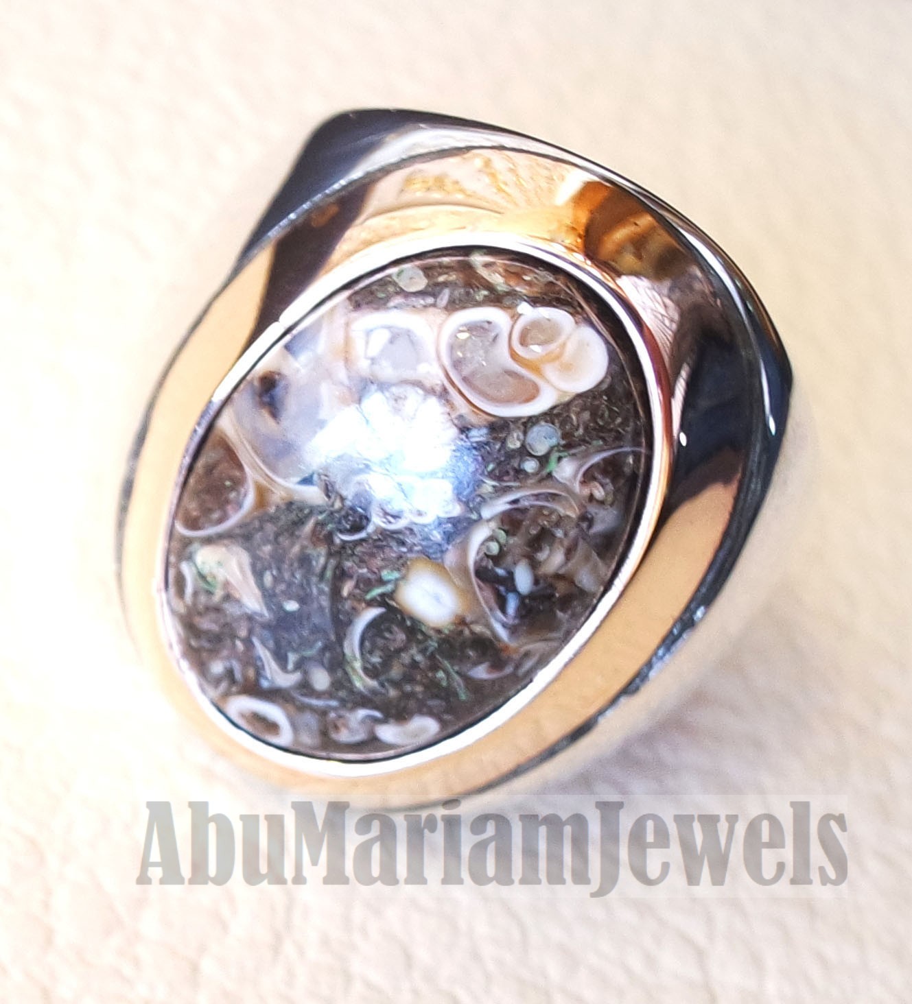 Turtella turtle jasper stunning natural stone semi precious cabochon oval heavy man ring sterling silver bronze all sizes fast shipping
