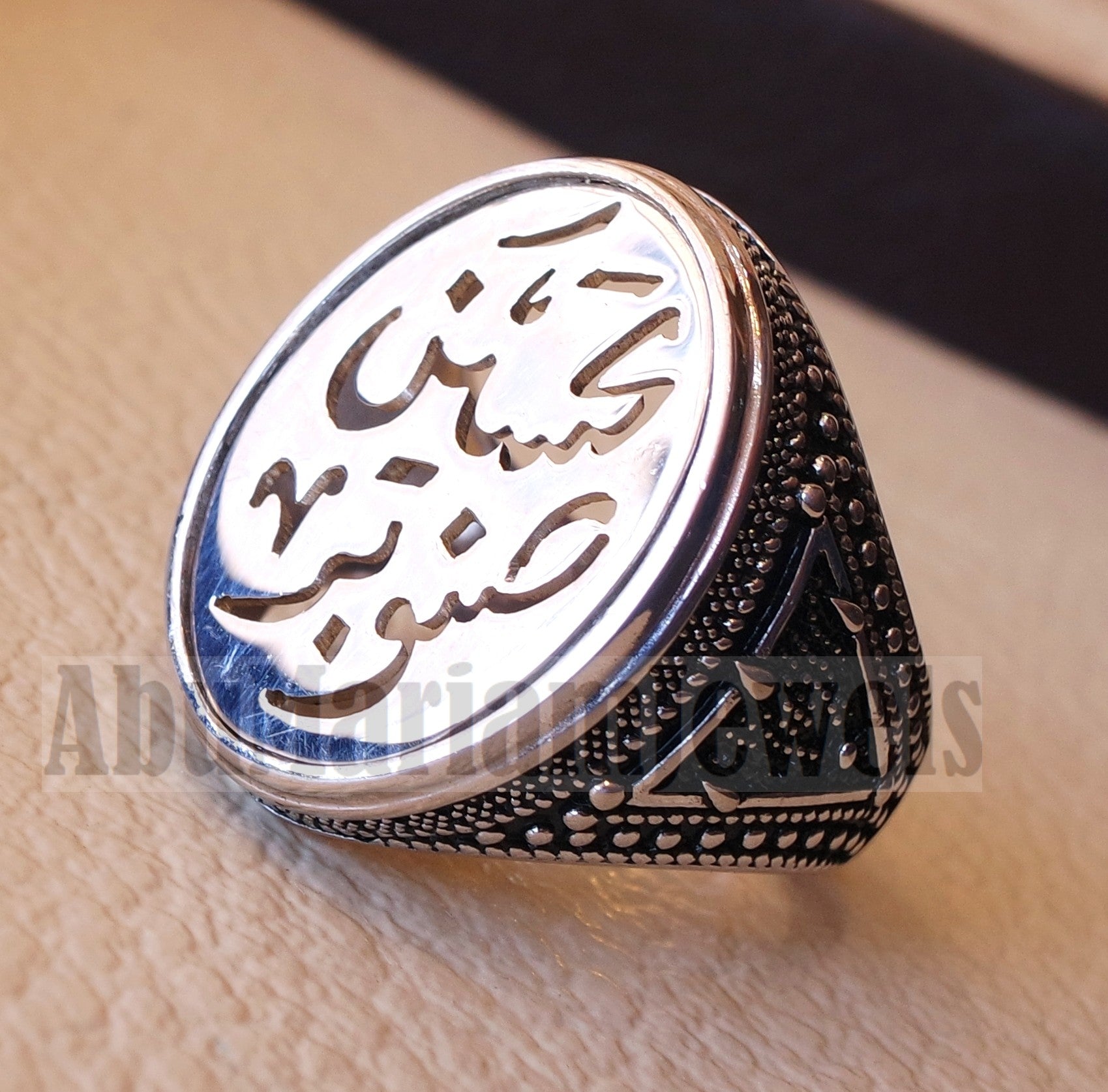 Customized Arabic calligraphy names ring personalized antique jewelry style sterling silver 925  any size TSN1001 خاتم اسم تفصيل