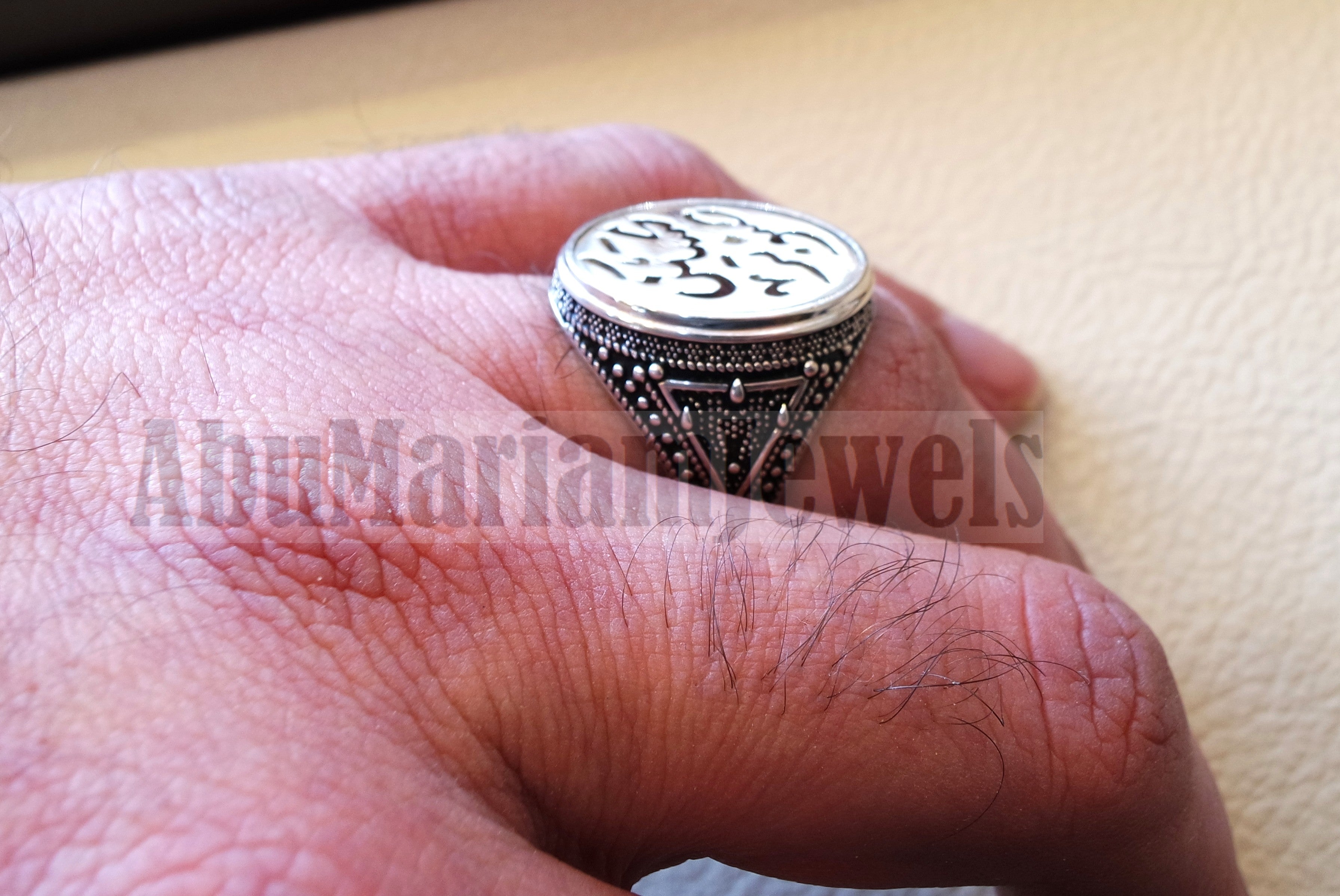 Customized Arabic calligraphy names ring personalized antique jewelry style sterling silver 925  any size TSN1001 خاتم اسم تفصيل