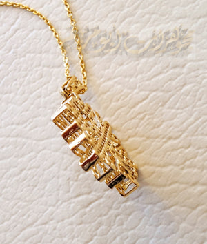 Honeycomb snowflake 3d 18K yellow gold necklace pendant and chain gift fine jewelry full insured shipping