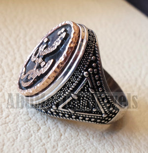 Customized Arabic calligraphy names ring personalized antique jewelry style sterling silver 925 and bronze any size TSB1001 خاتم اسم تفصيل