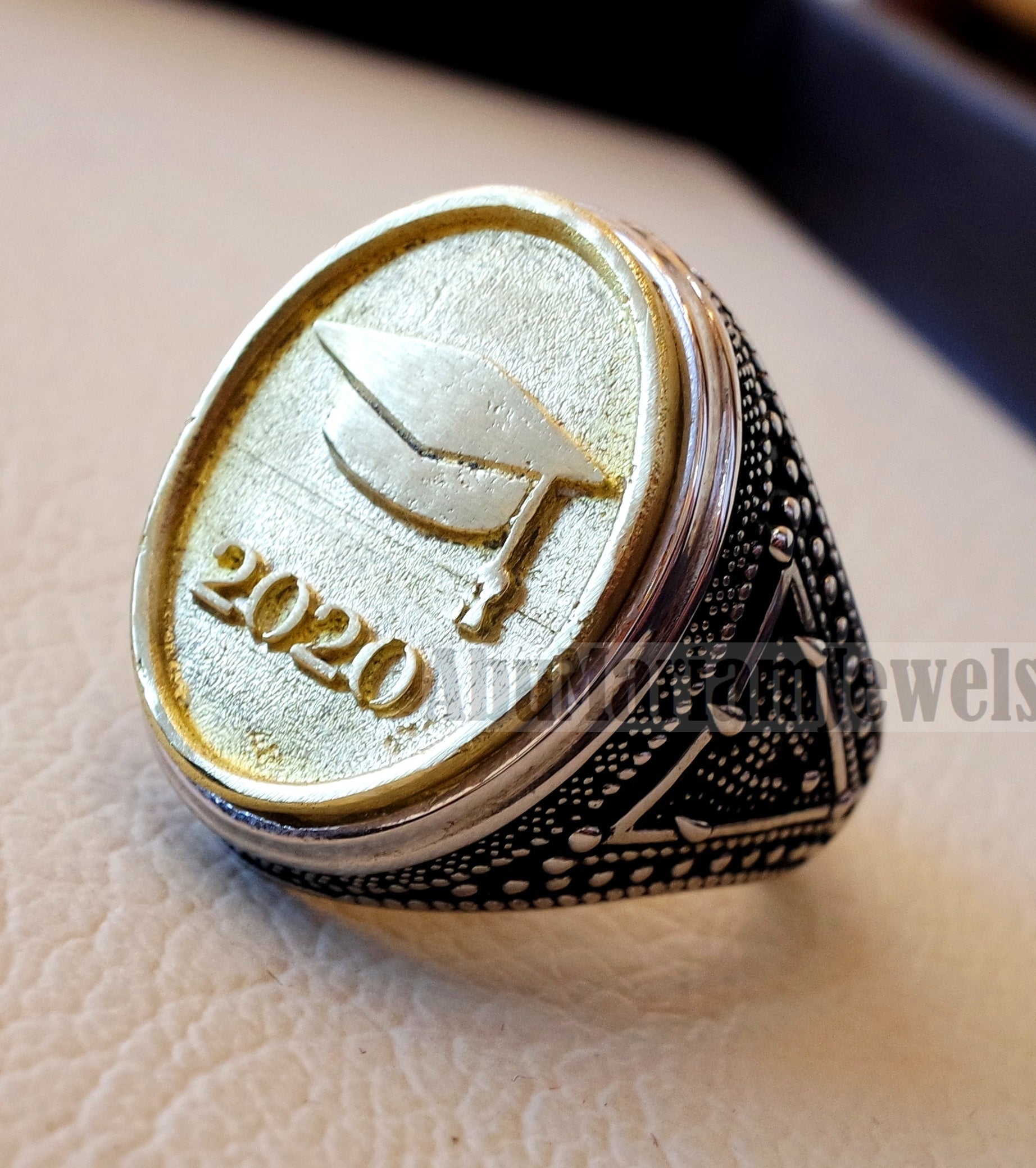 Graduation 2020 Graduate ring sterling silver and bronze middle eastern turkey oriental antique style fast shipping all sizes