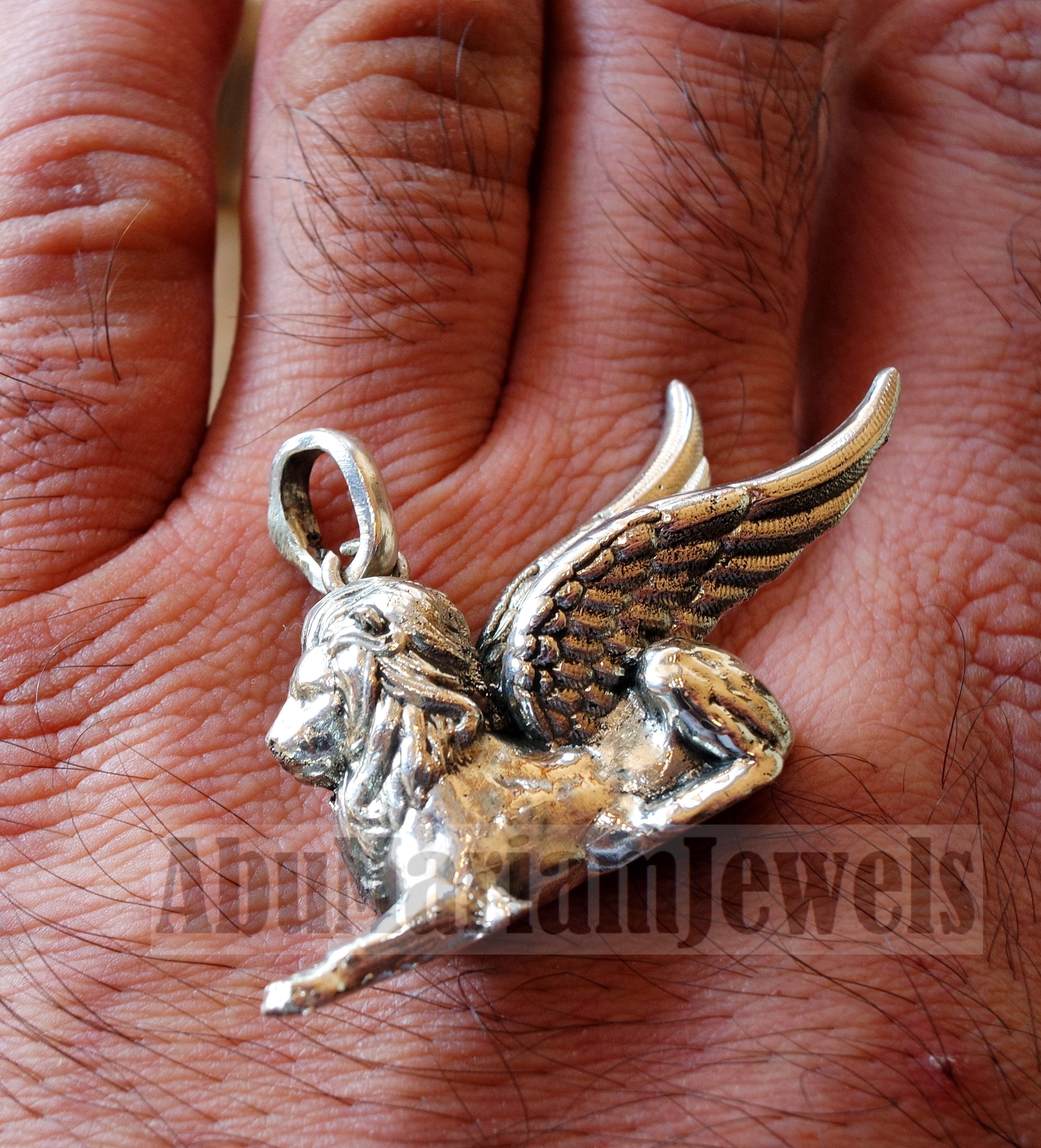 Babylon lion historical mythical winged lion the symbol of ultimate power pendant sterling silver 925 griffin gryphon jewelry