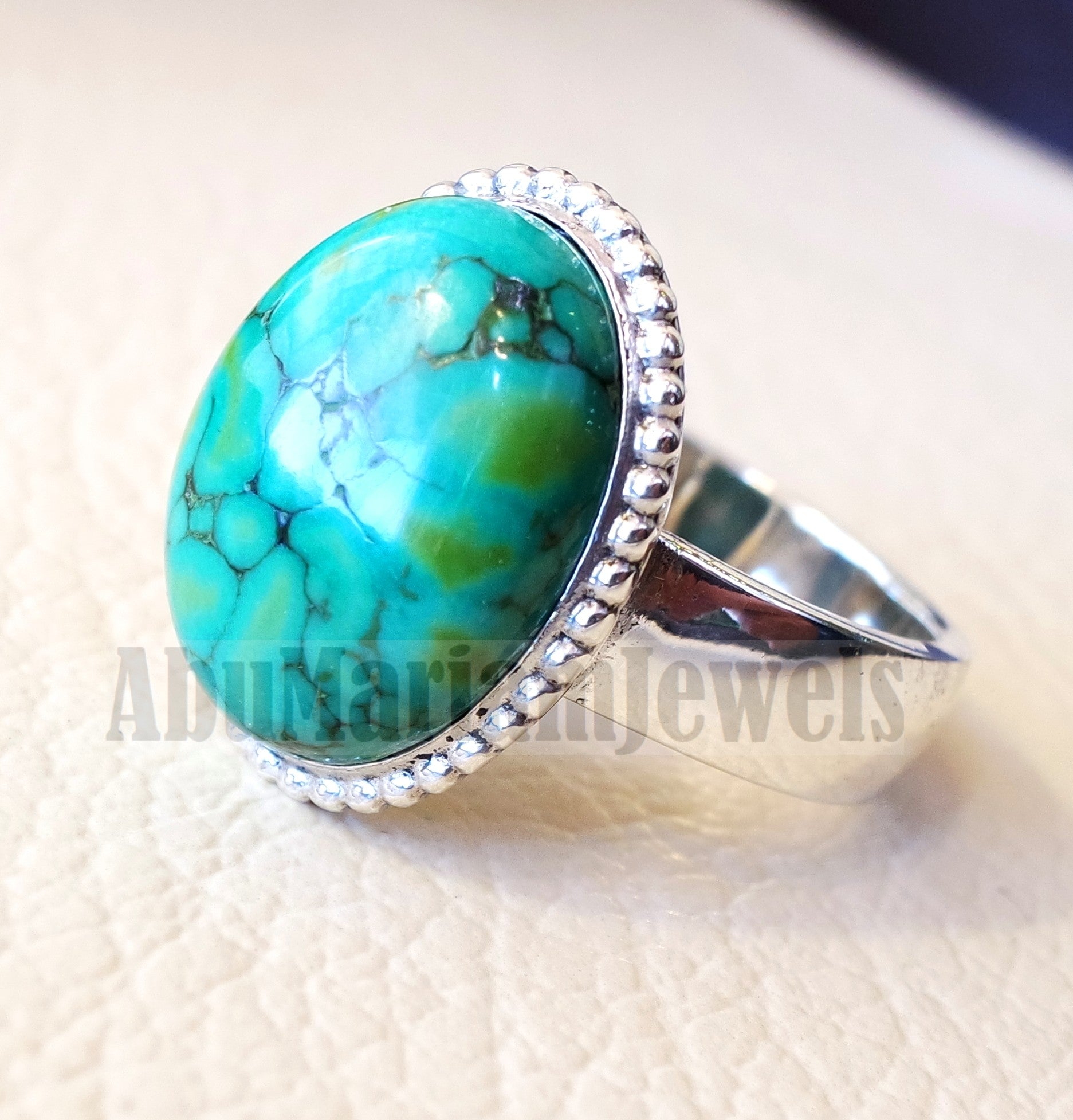 men or women ring Tibet blue turquoise skin touching stone sterling silver 925 all sizes high quality natural oval cabochon stone فيروز