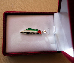 Palestine map & flag pendant sterling silver 925 k high quality enamel colorful jewelry arabic fast shipping خارطه و علم فلسطين